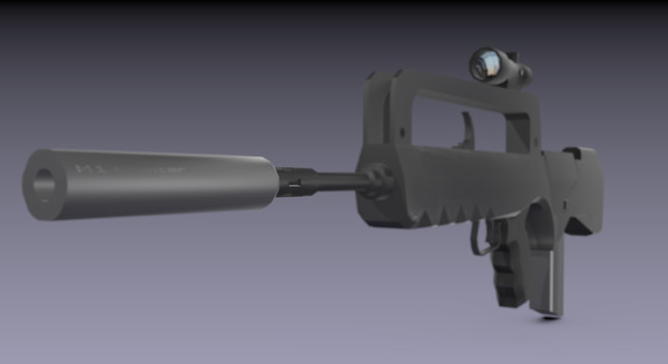 medium famas assault rifle 3ds - Famas Rifle by TotexArtz
